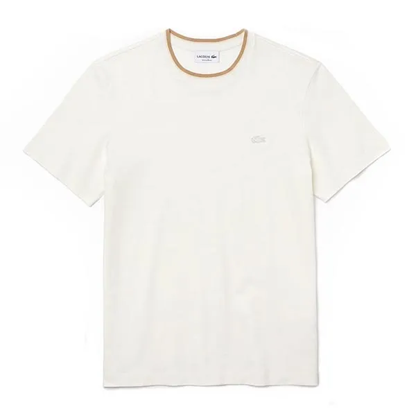 Áo Phông Lacoste Men’s Bicolor Crew Neck Cotton T-shirt Màu Trắng Kem Size S