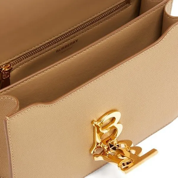 Túi Đeo Chéo Burberry TB Monogram Small Grained-Leather Cross-Body Bag Womens Màu Be - Túi xách - Vua Hàng Hiệu