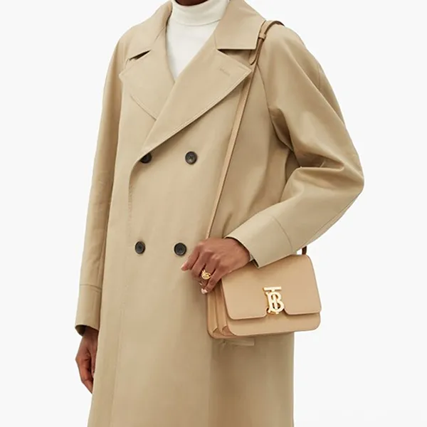 Túi Đeo Chéo Burberry TB Monogram Small Grained-Leather Cross-Body Bag Womens Màu Be - Túi xách - Vua Hàng Hiệu