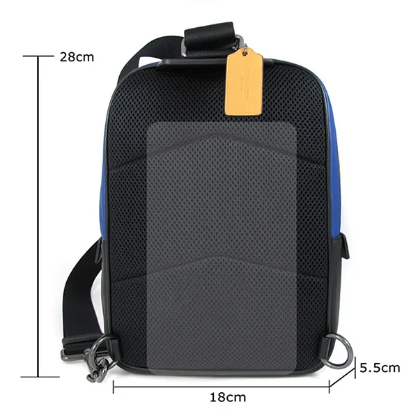 Túi Đeo Vai Nam Coach C6646 Track Pack In Colorblock Signature In Charcoal Sport Multi Màu Xanh Đen - Túi xách - Vua Hàng Hiệu