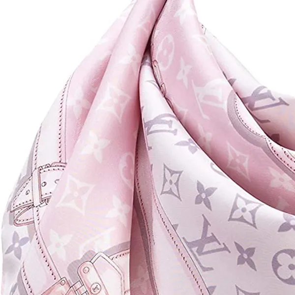 Khăn Nữ Louis Vuitton LV Monogram Confidential Square Scarf Màu Hồng