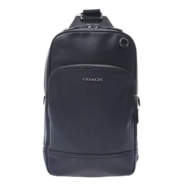Túi Đeo Chéo Nam Coach Line Shoulder Bag Black Men's Calf Body Bag Unused Ginzo Màu Đen