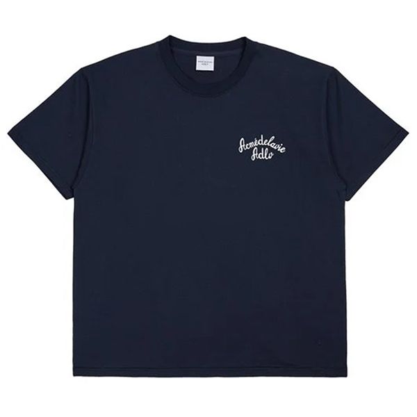 Áo Phông Acmé De La Vie ADLV Script Logo Embroidery Short Sleeve T-Shirt Màu Xanh Navy Size 1 - 2