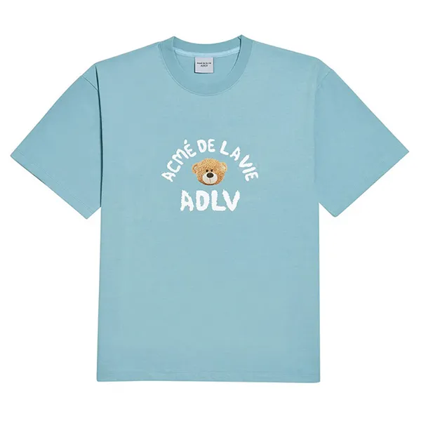 Áo Phông Acmé De La Vie Teddy Bear Short Sleeve T-Shirt Màu Xanh Blue Size 1