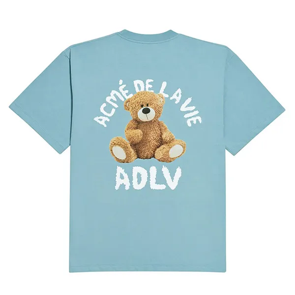 Áo Phông Acmé De La Vie Teddy Bear Short Sleeve T-Shirt Màu Xanh Blue Size 1
