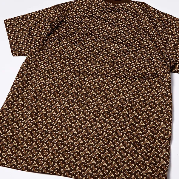 Áo Phông Burberry Monogram Stripe Print Cotton T-Shirt Màu Nâu