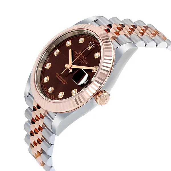 Đồng Hồ Nam Rolex Datejust 41 Chocolate Diamond Dial Steel và 18K Everose Gold Jubilee Mens Watch 126331CHDJ - 1
