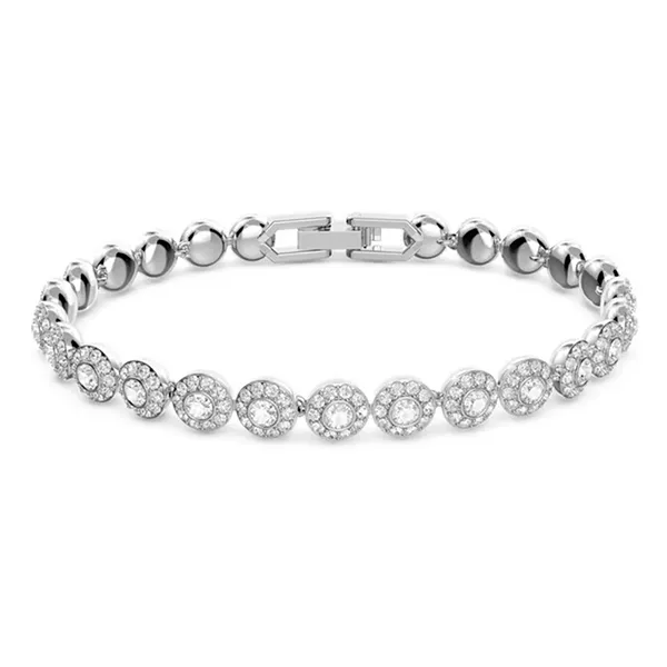 Vòng Đeo Tay Swarovski Angelic Braceletround Cut, White, Rhodium Plated Màu Bạc