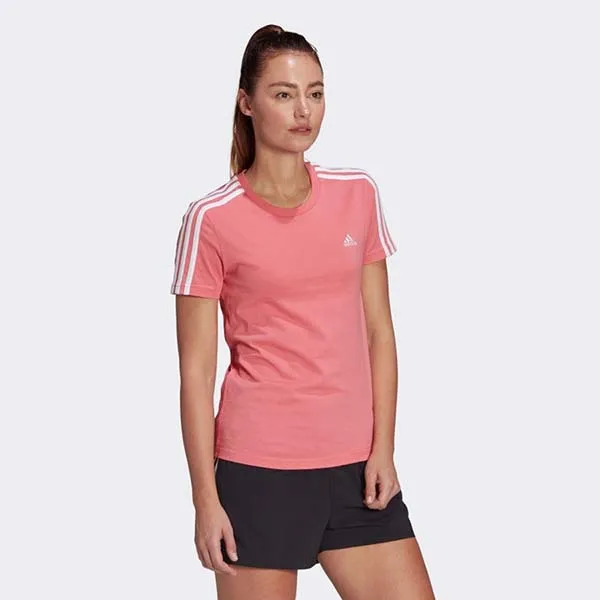 Áo Thun Adidas Loungewear Essentials Slim 3-Stripes Tee Tshirt GL0787 Màu Hồng - Thời trang - Vua Hàng Hiệu