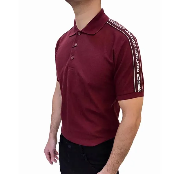 Áo Polo Burberry London England Logo Tape Cotton Pique Polo Shirt Màu Đỏ