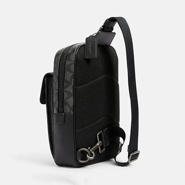 Túi Đeo Chéo Nam Coach Original Coach Track Pack In Colorblock Signature Canvas Men's Leather Crossbody Bag Màu Đen - Túi xách - Vua Hàng Hiệu