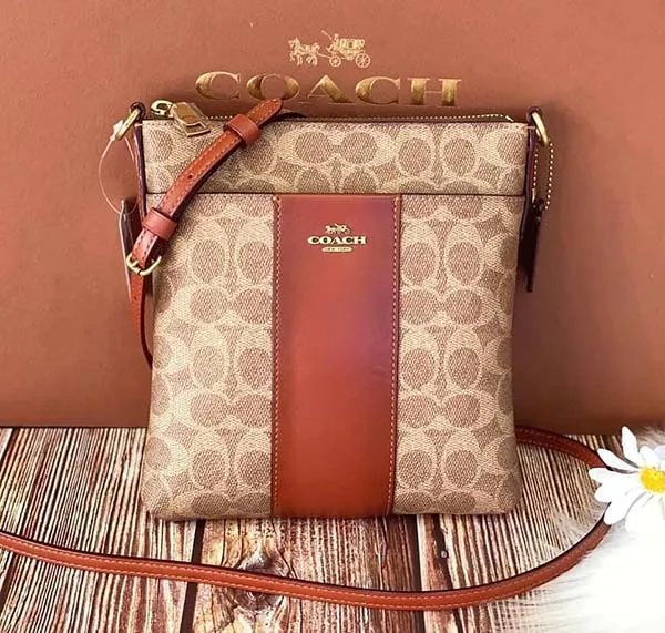 Túi Đeo Chéo Coach Kitt Crossbody Bag Canvas Brown Màu Nâu
