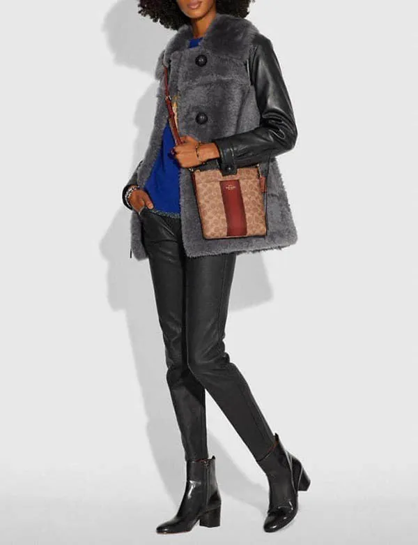 Túi Đeo Chéo Coach Kitt Crossbody Bag Canvas Brown Màu Nâu