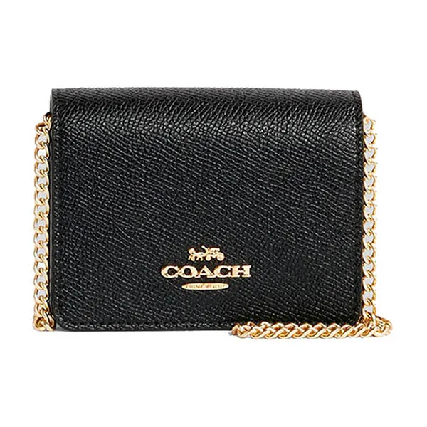 Ví Nữ Coach Mini Wallet On A Chain C0059 Black Màu Đen
