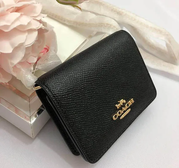Ví Nữ Coach Mini Wallet On A Chain C0059 Black Màu Đen