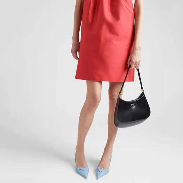 Dép Cao Gót Prada Brushed Leather Slingback Pumps Màu Xanh Da Trời Size 36 - Dép - Vua Hàng Hiệu