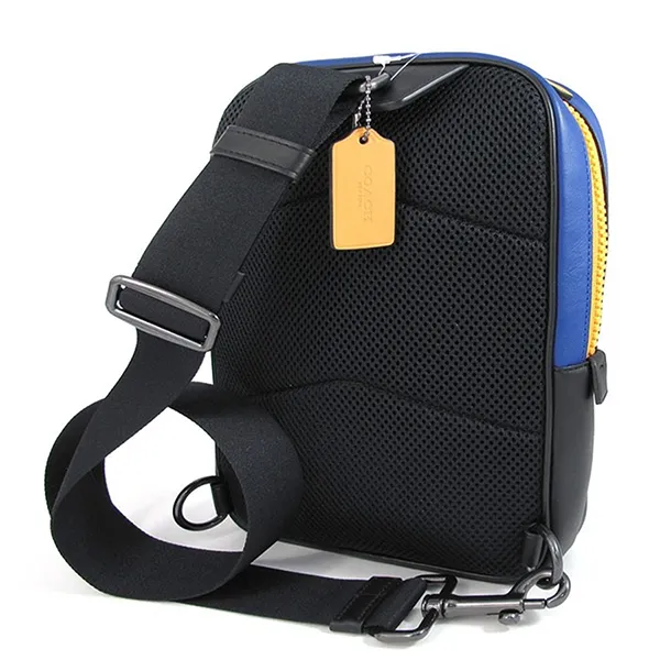 Túi Đeo Vai Nam Coach C6646 Track Pack In Colorblock Signature In Charcoal Sport Multi Màu Xanh Đen - Túi xách - Vua Hàng Hiệu
