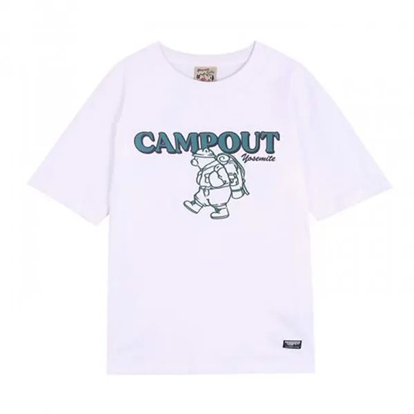 Áo Phông WHOAU Camping Bear Embroidered T-shirt WHRAB2507U Màu Trắng - Thời trang - Vua Hàng Hiệu