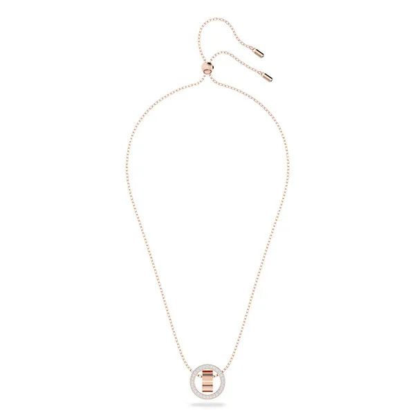 Dây Chuyền Swarovski Hollow Pendantcircle, White, Rose Gold-Tone Plated Màu Vàng Hồng