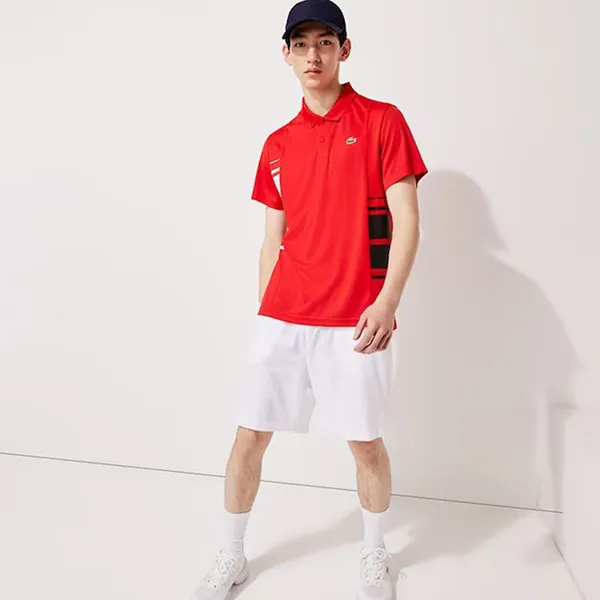 Áo Polo Men's Lacoste SPORT Colour-Block Piqué And Mesh Polo Shirt DH0866 Màu Đỏ - Thời trang - Vua Hàng Hiệu