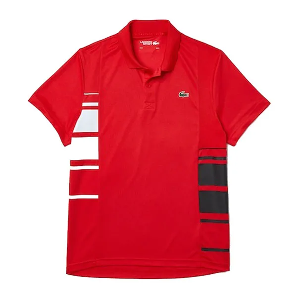 Áo Polo Men's Lacoste SPORT Colour-Block Piqué And Mesh Polo Shirt DH0866 Màu Đỏ - Thời trang - Vua Hàng Hiệu