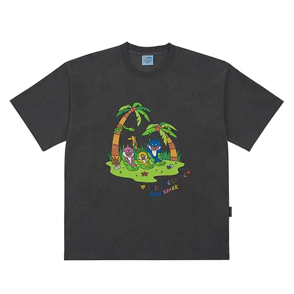 Áo Phông Acmé De La Vie ADLV Ungle Family Short Sleeve T-Shirt Washing Màu Đen Xám