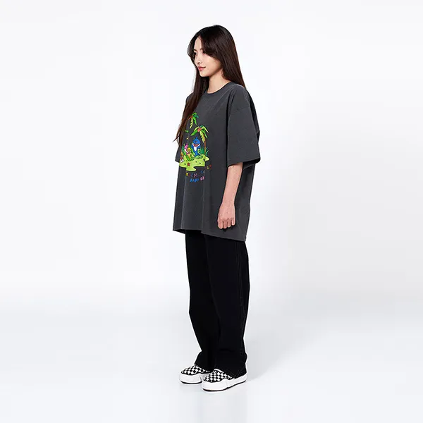 Áo Phông Acmé De La Vie ADLV Ungle Family Short Sleeve T-Shirt Washing Màu Đen Xám