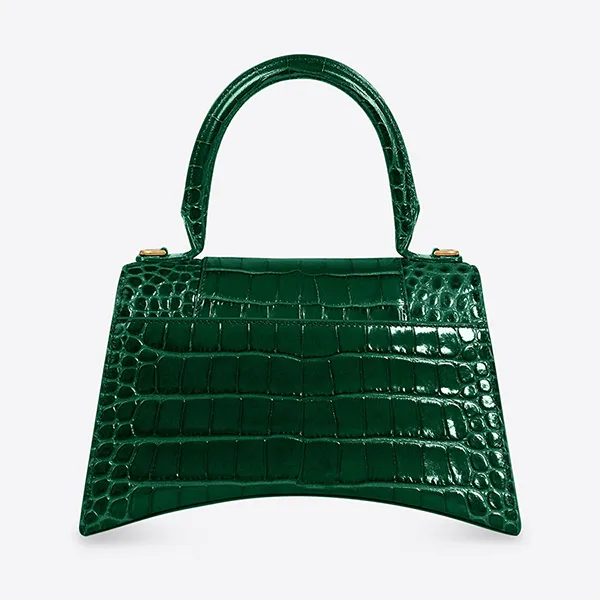 Túi Xách Nữ Balenciaga Hourglass XS Leather Crossbody Bag Màu Xanh Lá Cây