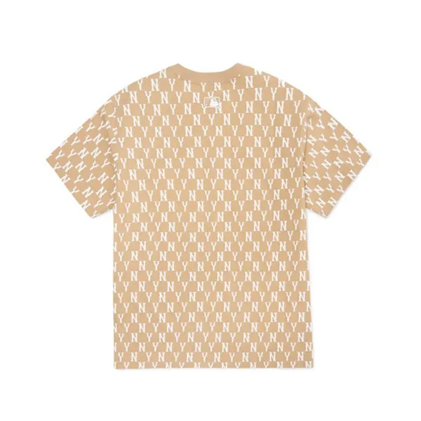 Áo Phông MLB All Over Collar New York Yankees Tshirt 3ATSM1023-50BGD Màu Beige Size XS