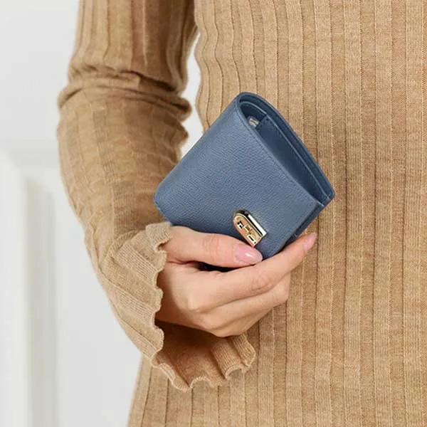 Ví Furla 1927 S Compact Wallet Blu Denim Màu Xanh Blue