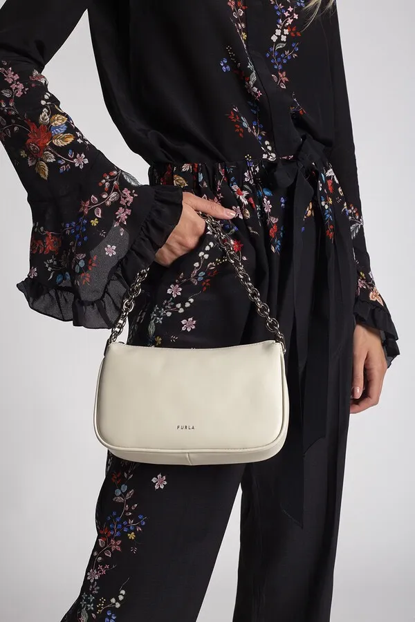 Túi Xách Furla Women's B Moon White Cotton Leather Crossbody Bag Màu Trắng - Túi xách - Vua Hàng Hiệu