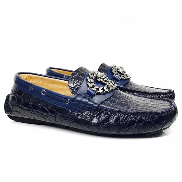 Giày Lười Versace Men's Blue Loafer Màu Xanh Navy Size 41.5 - 3