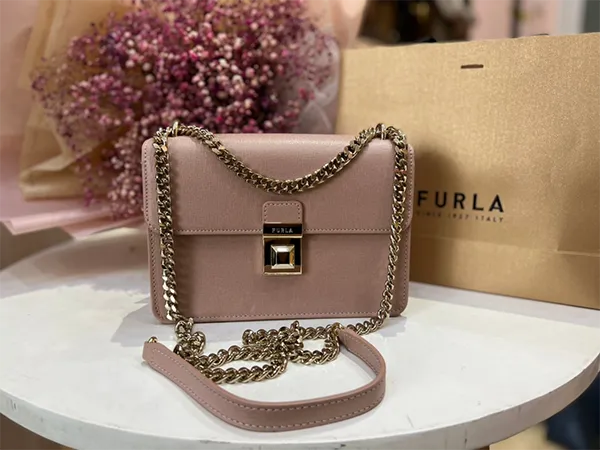 Túi Đeo Chéo Furla Dixie Small Leather Pink Crossbody Bag Màu Hồng