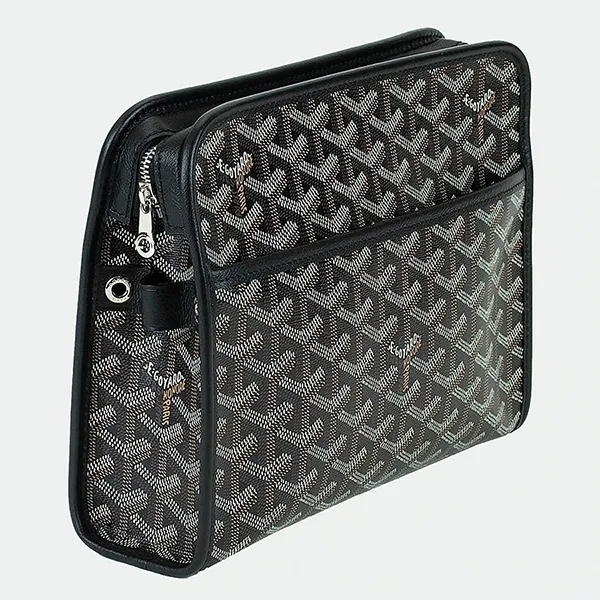 Túi Cầm Tay Goyard Jouvence Mm Washbag Màu Đen Lòng Vàng