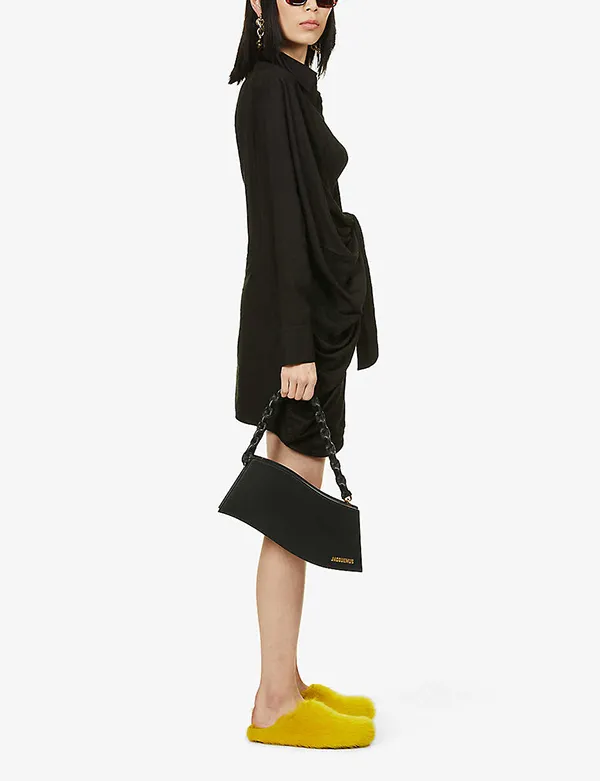 Túi Xách Jacquemus La Vague Ocean Curve Shoulder Bag Size 33 Màu Đen - Túi xách - Vua Hàng Hiệu
