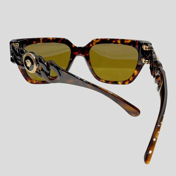 Kính Mát Versace Havana Gọng Xích Mix Charm Medusa Màu Đen - Kính mắt - Vua Hàng Hiệu