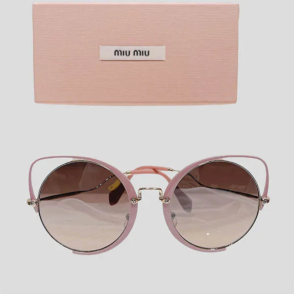 Kính Mát Miu Miu Viền Mèo Hồng Nhũ Mix Gọng Gold - Kính mắt - Vua Hàng Hiệu