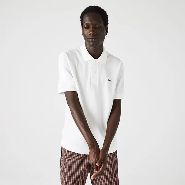 Áo Polo Lacoste Classic Fit L.12.21 Organic Cotton Piqué Polo Shirt Màu Trắng Size S