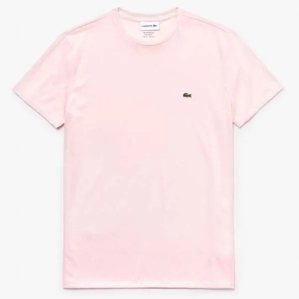 Áo Phông Lacoste Men's Crew Neck Pima Cotton Jersey T-Shirt Màu Hồng Nhạt