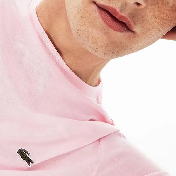 Áo Phông Lacoste Men's Crew Neck Pima Cotton Jersey T-Shirt Màu Hồng Nhạt