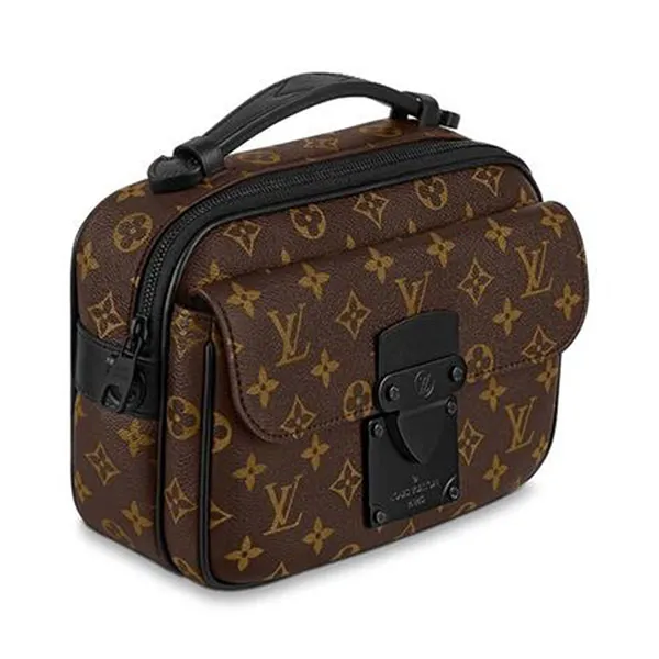 S Lock Messenger Bag - Luxury Monogram Macassar Canvas Brown