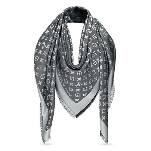 Khăn Louis Vuitton LV Monogram Denim Shawl M71378 Màu Đen