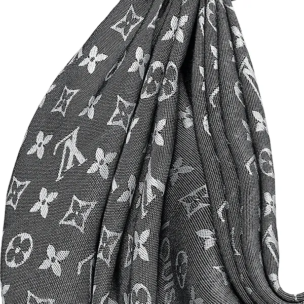 Khăn Louis Vuitton LV Monogram Denim Shawl M71378 Màu Đen