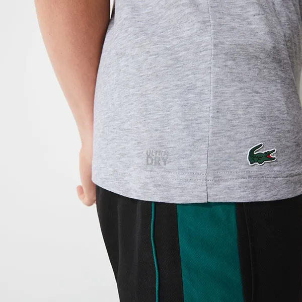 Áo Phông Nam Lacoste Sport Short Sleeve Croc on Court Graphic Jersey Technical T-Shirt Màu Xám Size M