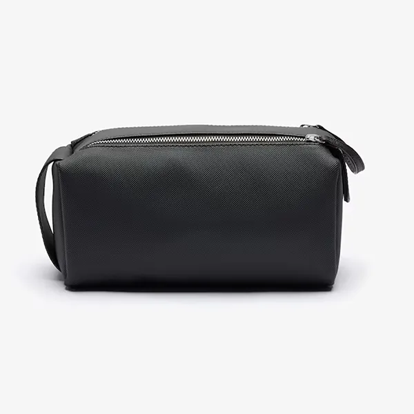 Túi Lacoste Unisex Classic Double Zip Petit Piqué Toiletry Kit Màu Đen