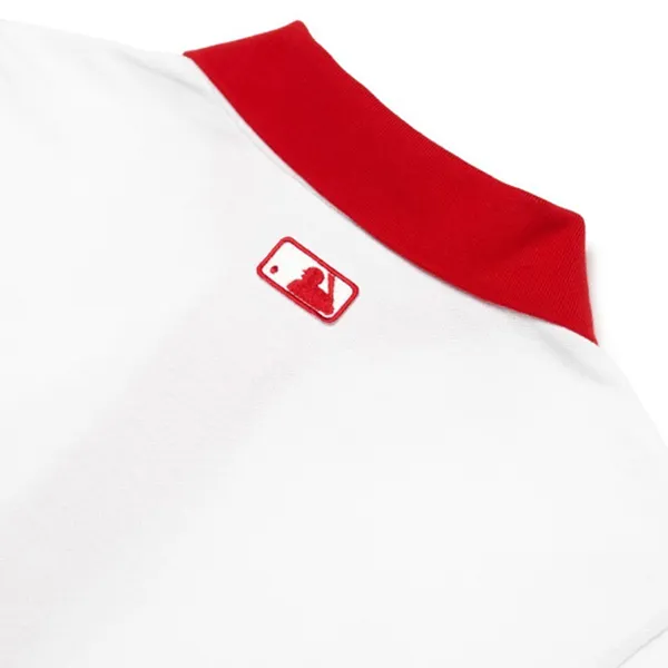 Áo Tshirt Polo MLB Basic Slim Fit Collar LA Dodgers 3FPQ03023-07BLD Màu Trắng Viền Đỏ Size M
