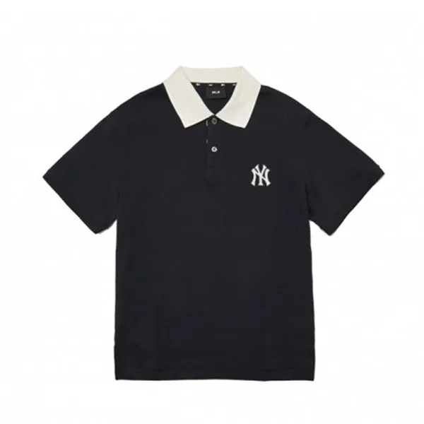 Áo Polo Nam MLB Men's Partial Monogram Collar T-Shirt 3LPQM2023 Màu Đen