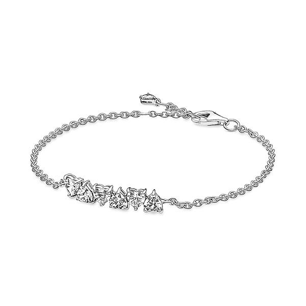 Vòng Đeo Tay Pandora Sparkling Endless Hearts Chain Bracelet 591162C01 Màu Bạc Size 18 - 3