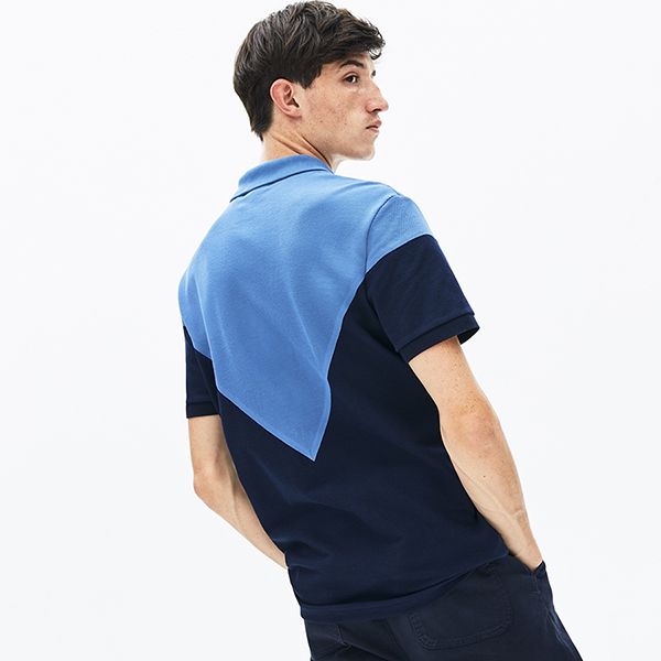 Áo Polo Lacoste Men's Made In France Jacquard Cotton Piqué Polo Shirt Màu Xanh Size M - 5