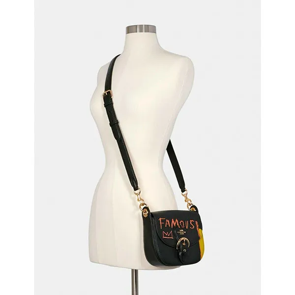 Túi Xách Coach X Jean-michel Basquiat Kleo Shoulder Bag 17 Limited Edition Black Multi Màu Đen